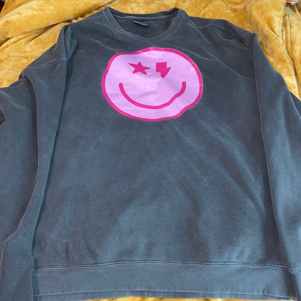 Pink smiley oversized sweatshirt